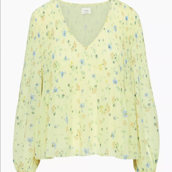 Wilfred Daydreamer V-Neck Blouse  Whpd Butter/ Cornflwr - Picture 1 of 6